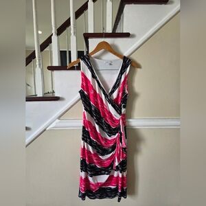 New York & Company Pink and Black Maxi Dress